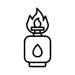 Gas flame icon in simple black and white design with minimalist style