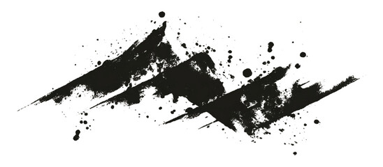 Obraz premium Artistic grunge ink splash and brushstroke drip shapes background design. vintage rough brushstroke edges old paper texture.