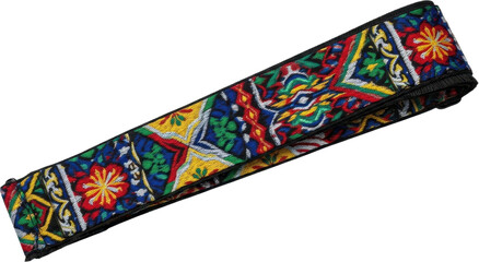 Colorful Vibrant Yoga Mat with Geometric Patterns.