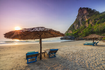 Colorful of the beach on sunset in Phu Ket, Thailand.