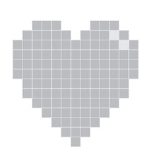 Grey squares heart shape. vector