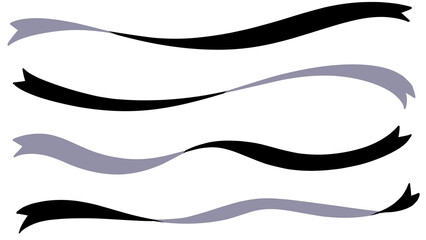 ツートンカラーのねじれたリボンライン素材モノトーンセット