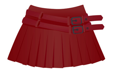 Red mini skirt shorts. vector illustration