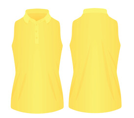 Women sleeveless polo t shirt. vector illustration