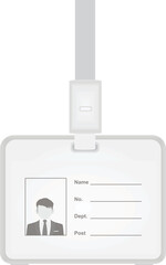 Blank white lanyard. vector illustration