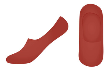 Red short sock. vector illustration