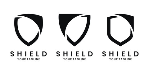 Modern minimalist shield protection logo design