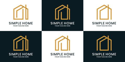 Minimalist real estate home logo collection