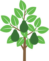 Avocado tree logo. Isolated avocado tree on white background