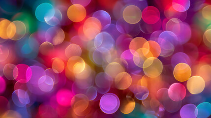A vibrant and colorful background of blurred lights in various hues