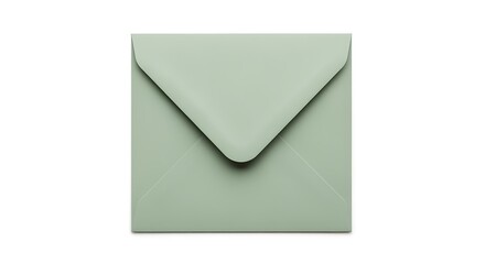 Light Green Envelope with Flap Closed on White Background