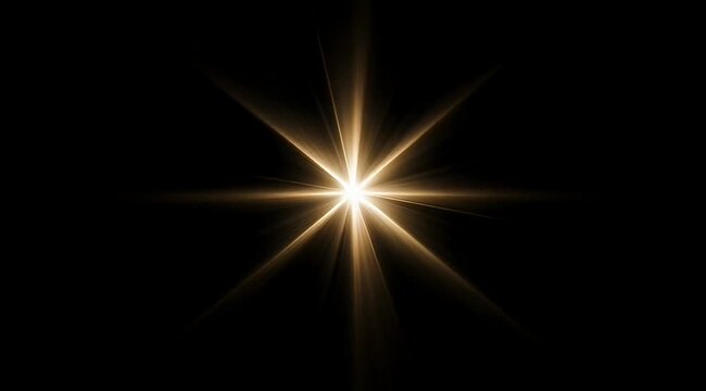 Golden light burst on dark background with radiant energy