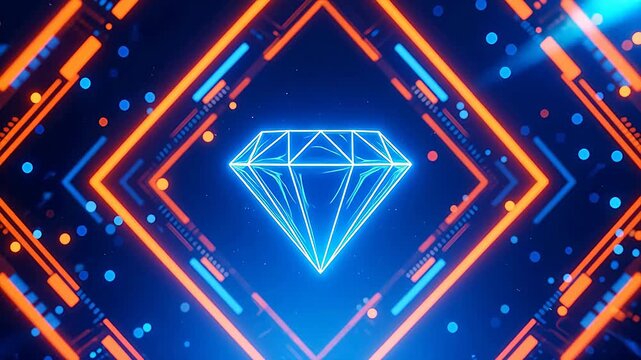 FuturisticDiamondLogowithGlowingLines