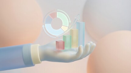 Fototapeta premium Abstract Representation of Business Growth with Colorful Graphs