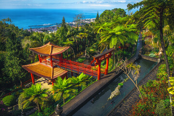 Amazing Japanese garden in Monte Palace Tropical Gardens in Funchal