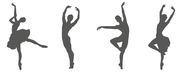Dance performance silhouette collection set. Dancer silhouette collection. © Imran