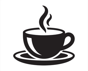 Obraz premium Minimal Coffee Mug Silhouette Logo Design