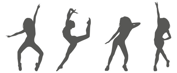 Dance performance silhouette collection set. Dancer silhouette collection. © Imran
