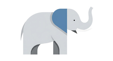 Fototapeta premium Stylized elephant illustration depicting a majestic animal concept in a modern flat design graphic artwork