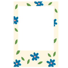 frame polaroid flowers colorfull vactor illustration