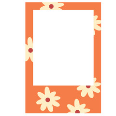 frame polaroid flowers colorfull vactor illustration