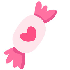 pink ribbon wrapped candy icon