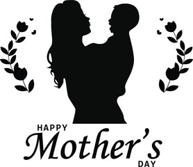 silhouette of mother and baby