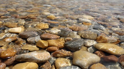 stream flowing over stones, fresh clean water environment symbol