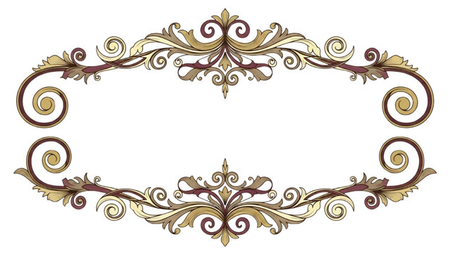 An ornate gold and brown decorative frame with swirling patterns