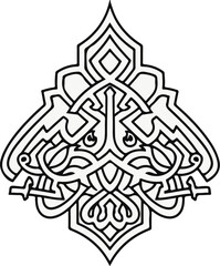 Intricate abstract black and white geometric ornamental design