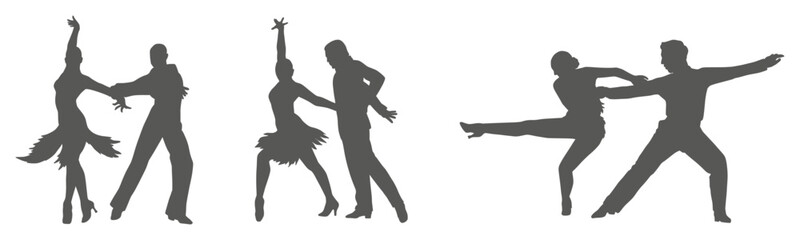 Ballroom dance couple silhouette collection