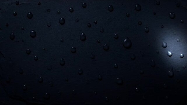 Dark slate droplet background with slow highlight glide and subtle droplet shimmer