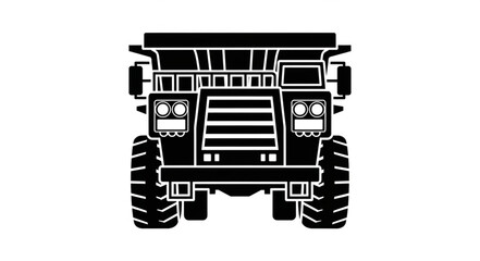 Heavy Duty Truck Front View Silhouette Illustration. © Bydd