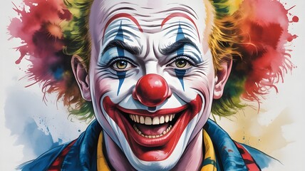 The funny the laughing clown, April fools Day symbol