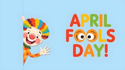 Cartoon character with april fools day performance clown explosive head on white background. colorful desing. vector illustration