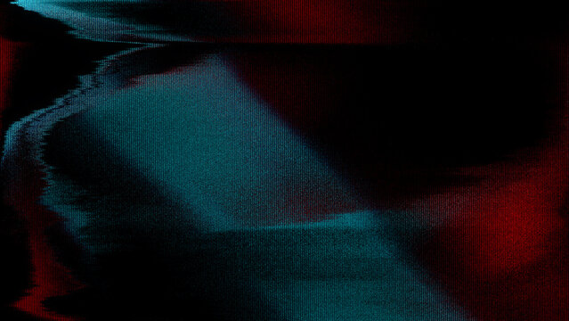 Cinematic Digital Noise Texture with Chromatic Signal Interference and Moody Gradient. Perfect for music album covers, dark-themed website backgrounds, thriller or sci-fi movie posters.