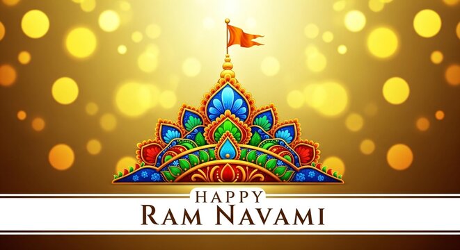 elegant jai shri ram navami occasion wallpaper design