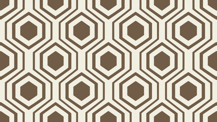 Elegant brown and beige geometric pattern with hexagonal shapes