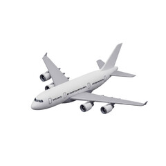 Obraz premium White commercial airplane isolated on transparent background, 3D rendering