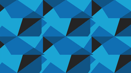 Fototapeta premium Modern geometric pattern with blue and black triangles