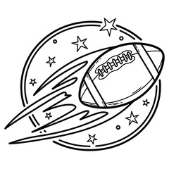 Space-Themed Football Illustration