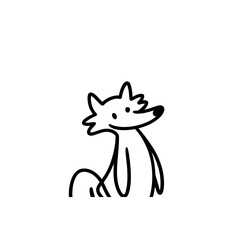 Obraz premium Vector cartoon of cute doodle fox