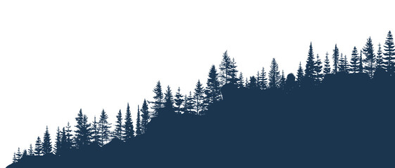 Silhouette of a forest, isolated on white background, vector illustration © Valerii