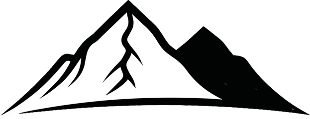 Obraz premium Stylized black mountain peaks with sharp edges against white