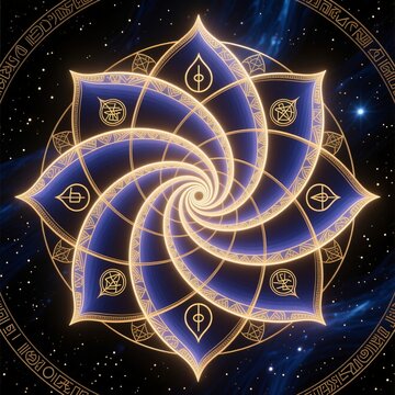 Use of sacred geometrical forms such as mandalas spirals and ves