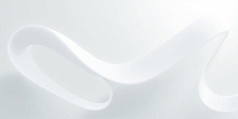 Obraz premium A smooth white abstract paper background features a clean futuristic design with blue silk waves and light gray curved lines for a modern motion texture