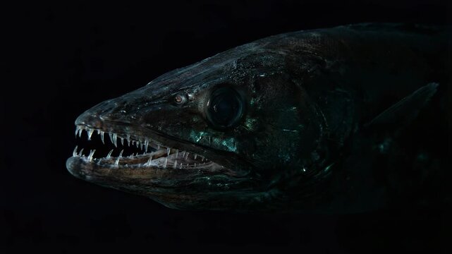 portuguese black scabbard fish, deep sea fish video