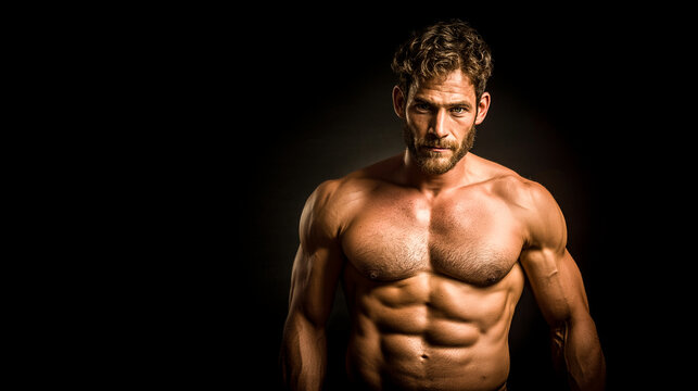 muscule man a full-body shot in gym