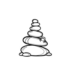 zen stones and a crab