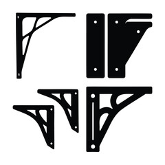 Collection of decorative and functional metal shelf brackets for home improvement and diy projects © Mobin11